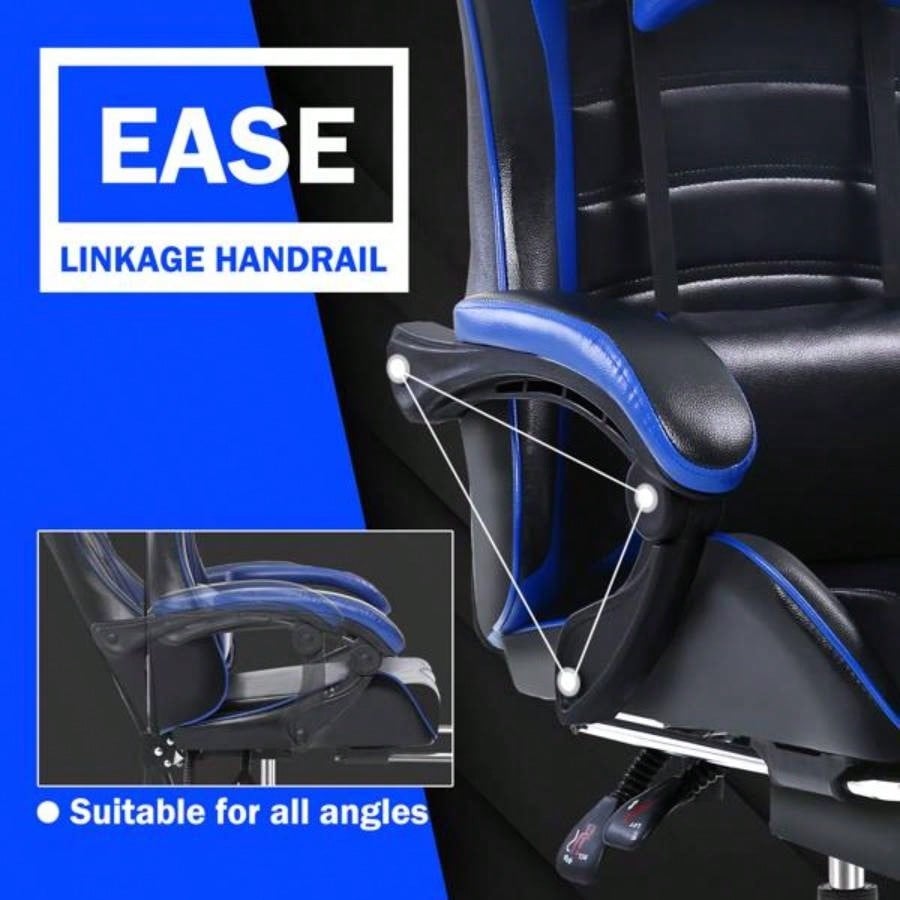 Gaming Chair, Computer Chair with Wheels, Adjustable Height Pu Leather Gamer Chair Office Desk Chair, Ergonomic Video Game Chair Adults
