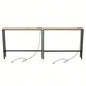 2 Pack 39.4 Narrow Console Sofa Table with Power Outlets and USB Ports, Long Couch Table with Metal Frame and Charge Station with 4.9ft Extension Cord, Oak