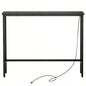 39.4 Narrow Console Sofa Table with Power Outlets and USB Ports, Couch Table with Metal Frame and Charge Station with 4.9ft Extension Cord, Black