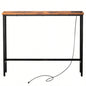 39.4 Narrow Console Sofa Table with Power Outlets and USB Ports, Couch Table with Metal Frame and Charge Station with 4.9ft Extension Cord, Rustic Brown
