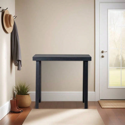 35.8 Inch Solid Wood Console Table Entryway, Sofa Table Narrow Entryway Table Hallway, Behind Couch, Living Room, Foyer, Black