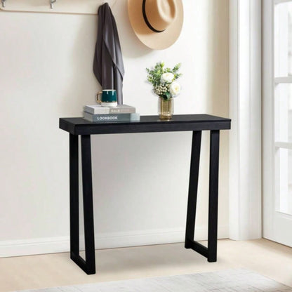 35.8 Inch Solid Wood Console Table Entryway, Sofa Table Narrow Entryway Table Hallway, Behind Couch, Living Room, Foyer, Black