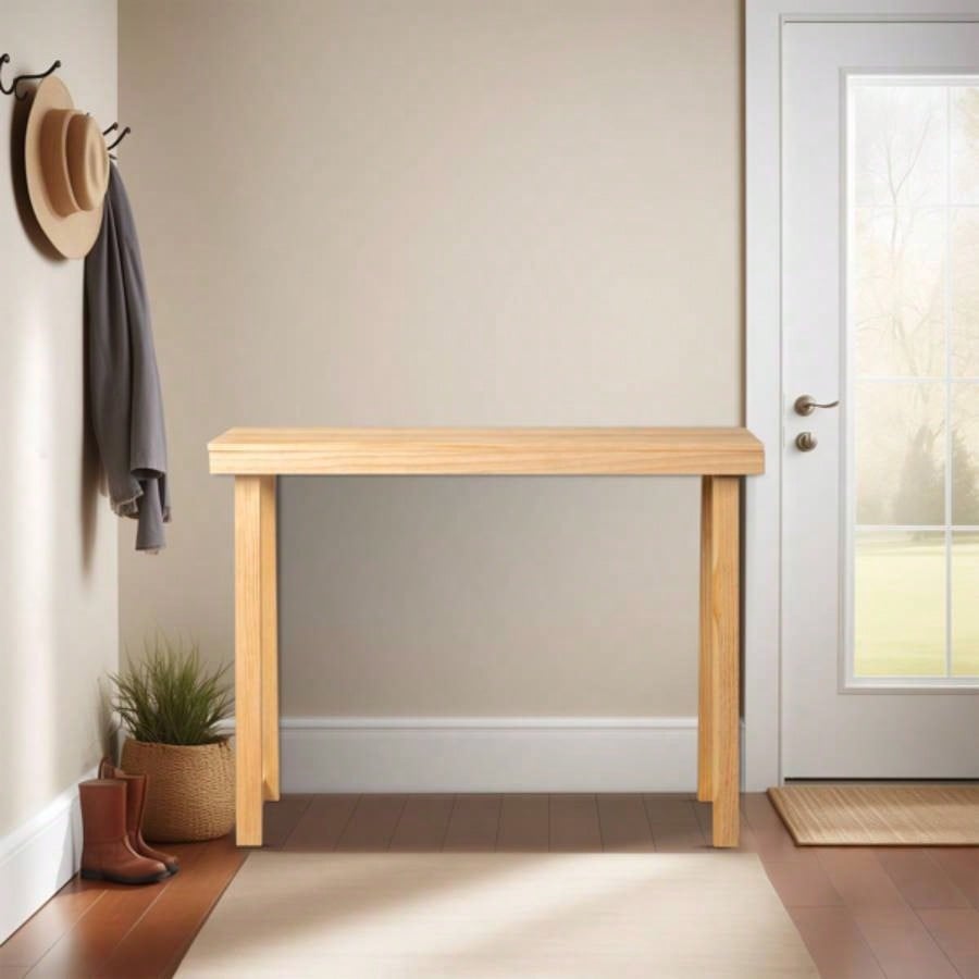43.3 Inch Solid Wood Console Table Entryway, Sofa Table Narrow Entryway Table Hallway, Behind Couch, Living Room, Foyer, Wood Color