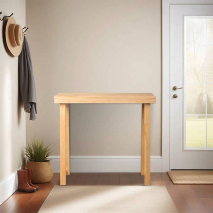 35.8 Inch Solid Wood Console Table Entryway, Sofa Table Narrow Entryway Table Hallway, Behind Couch, Living Room, Foyer, Wood Color