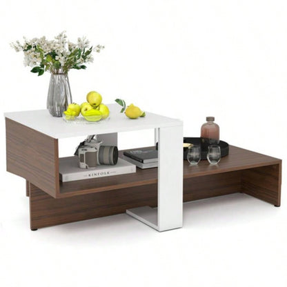 Double layered dual color coffee table
