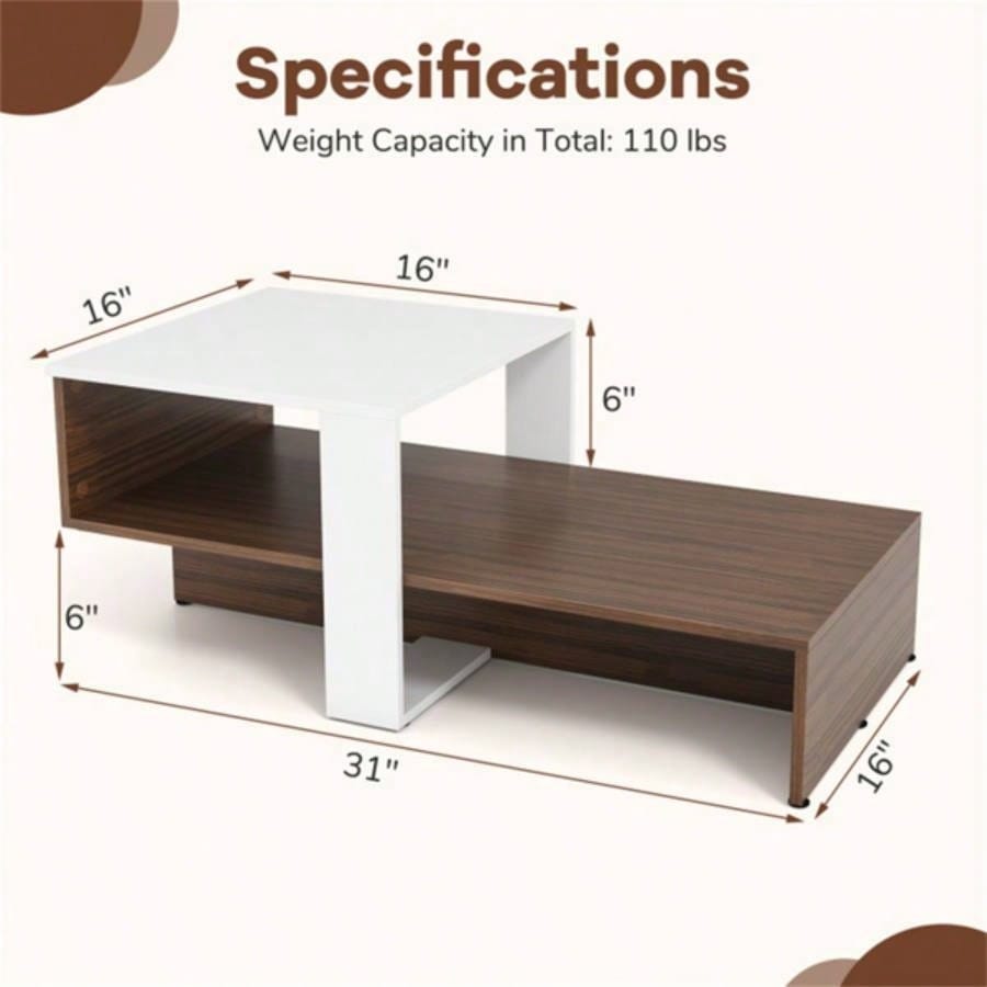 Double layered dual color coffee table