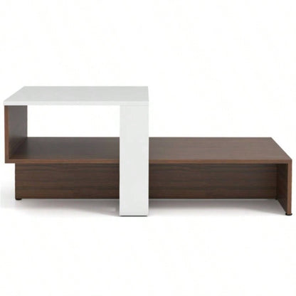 Double layered dual color coffee table