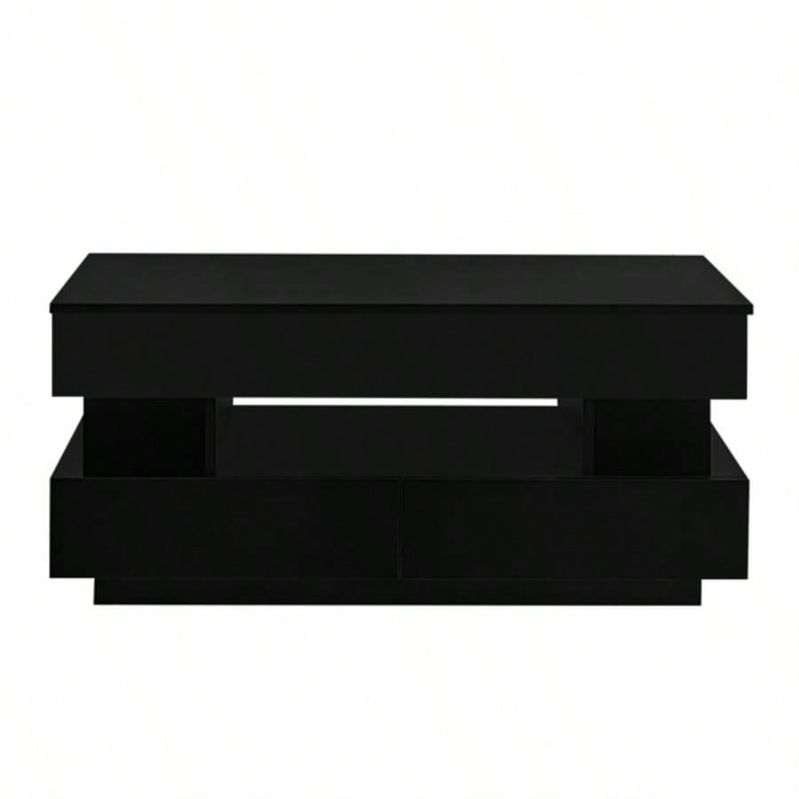 Lift - Top Coffee Table with 2 Drawers, Modern Coffee Table with Adequate Hidden Compartment, Multi - Functional Lift - Top Coffee Table with High - Gloss Living Room