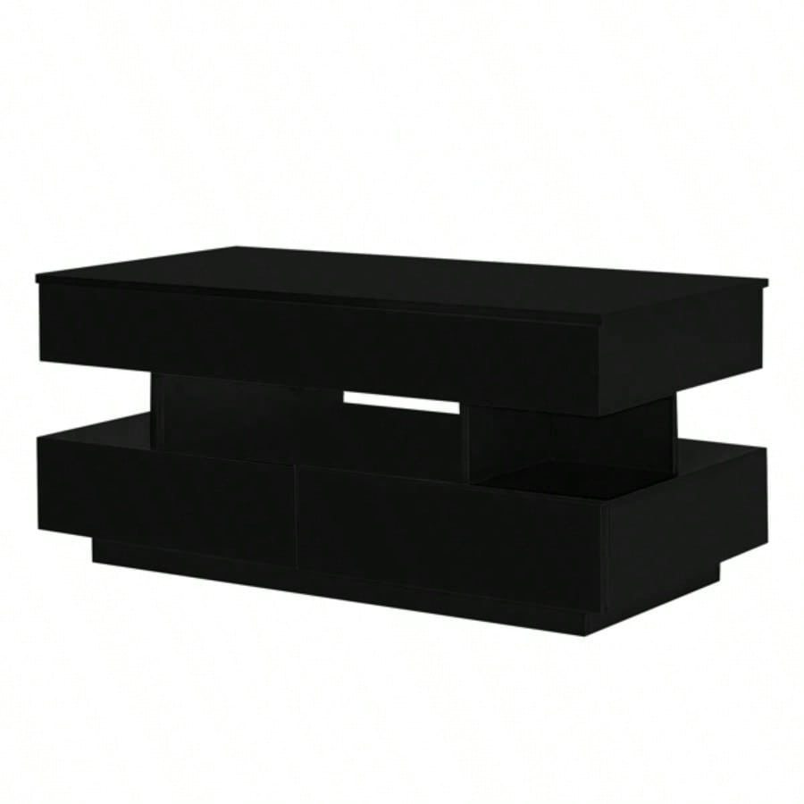 Lift - Top Coffee Table with 2 Drawers, Modern Coffee Table with Adequate Hidden Compartment, Multi - Functional Lift - Top Coffee Table with High - Gloss Living Room