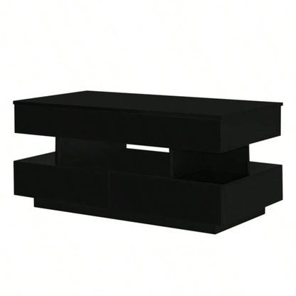 Lift - Top Coffee Table with 2 Drawers, Modern Coffee Table with Adequate Hidden Compartment, Multi - Functional Lift - Top Coffee Table with High - Gloss Living Room