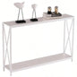 Same model code63670854Triamine Board Iron Frame Porch Table Sofa Side Table Reddish Oak Wood Grain