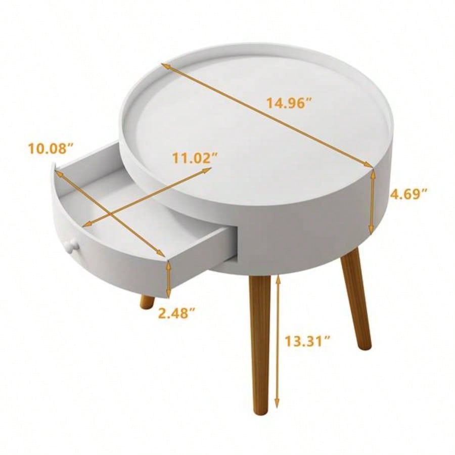 18H Storage Drawer Bedside Table Bedside Table Sofa Side Coffee Table Furniture Living Room