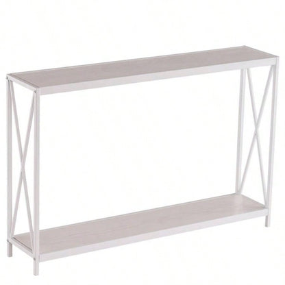 Same model code63670854Triamine Board Iron Frame Porch Table Sofa Side Table Reddish Oak Wood Grain