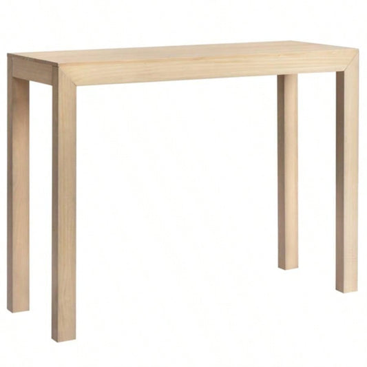 46 inch Pinewood Entryway Table, Console Table Entrance Table, Narrow Sofa Table Living Room Entryway Hallway, Natural Wood