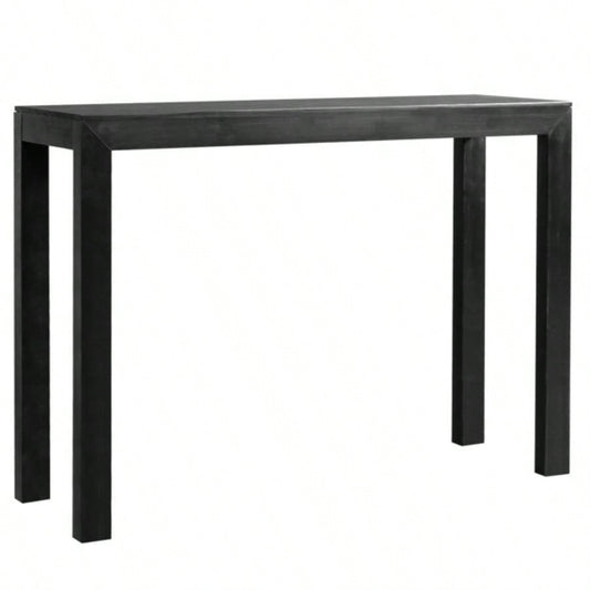46 inch Pinewood Entryway Table, Console Table Entrance Table, Narrow Sofa Table Living Room Entryway Hallway, Black