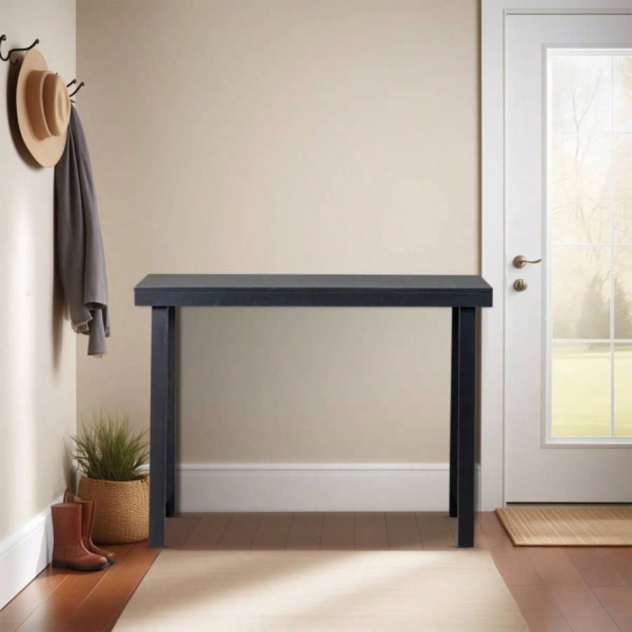 43.3 Inch Solid Wood Console Table Entryway, Sofa Table Narrow Entryway Table Hallway, Behind Couch, Living Room, Foyer, Black