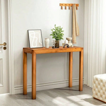 46 inch Pinewood Entryway Table, Console Table Entrance Table, Narrow Sofa Table Living Room Entryway Hallway, Light Brown