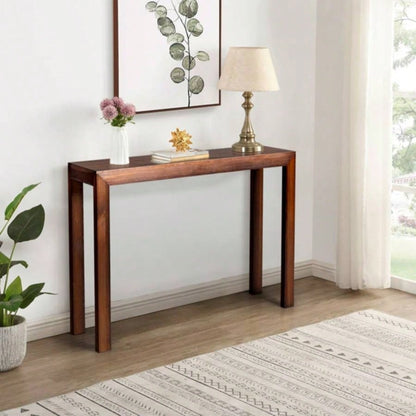 46 inch Pinewood Entryway Table, Console Table Entrance Table, Narrow Sofa Table Living Room Entryway Hallway, Walnut