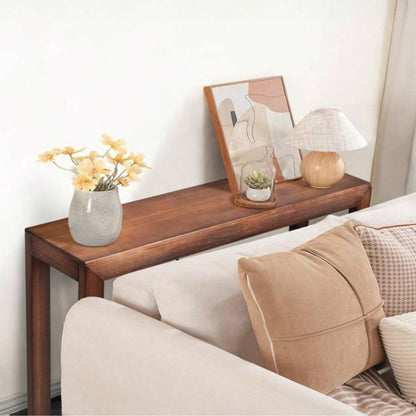 46 inch Pinewood Entryway Table, Console Table Entrance Table, Narrow Sofa Table Living Room Entryway Hallway, Walnut