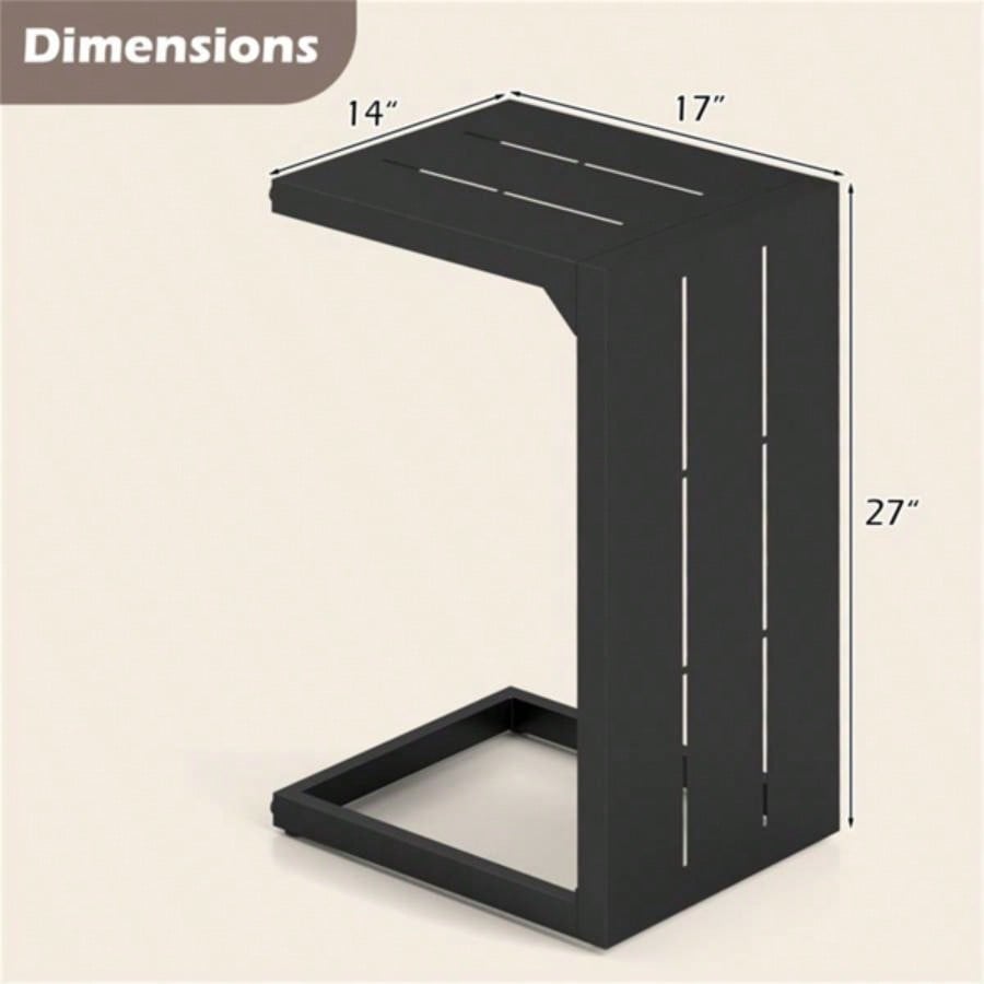 Versatile C - Shaped End Table Convertible Coffee Table