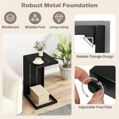 Versatile C - Shaped End Table Convertible Coffee Table