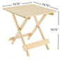 Folding Square Table Patio Outdoor solid wood Table Backyard, Balcony, Portable Design Space - Saving Natural Wood Color