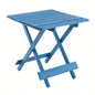 Folding Square Table Patio Outdoor solid wood Table Backyard, Balcony, Portable Design Space - Saving Blue Color