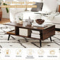 Rectangle Coffee Table with 2 Open Compartments