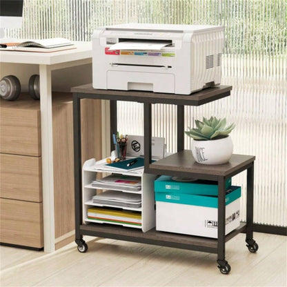 3 - layer gray table with wheels