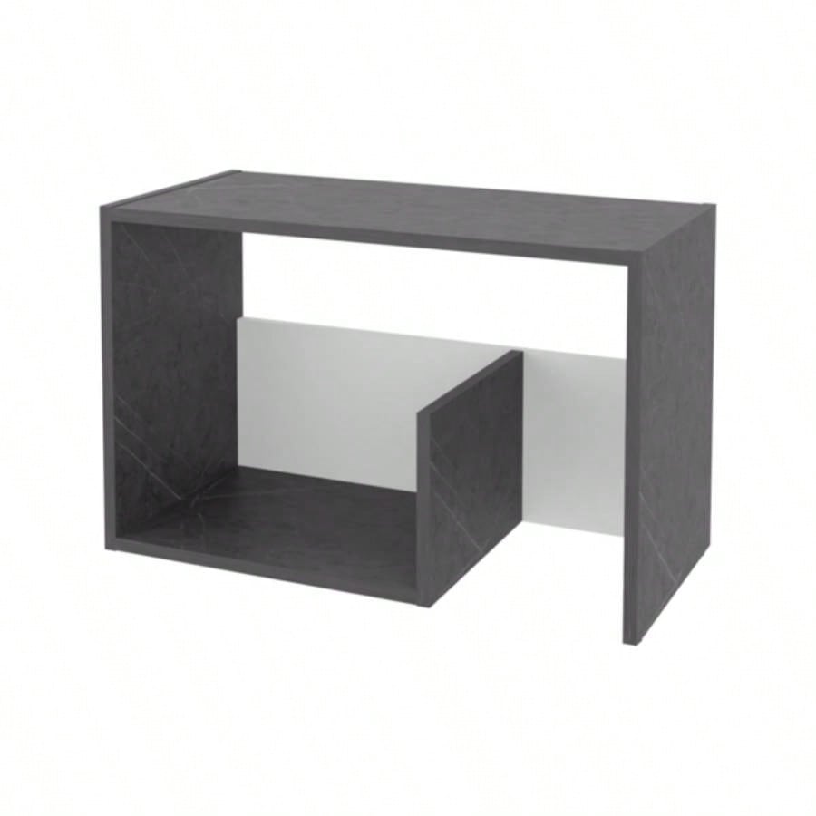FURNITURE Vega Side Table in melamine with open storage, Onix and White