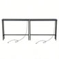 2 Pack 39.4 Narrow Console Sofa Table with Power Outlets and USB Ports, Long Couch Table with Metal Frame and Charge Station with 4.9ft Extension Cord, Black
