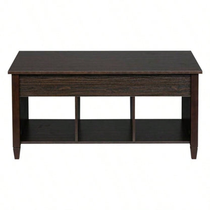 Lift Top Coffee Table Modern Furniture Hidden Compartment and Lift Tabletop Brown