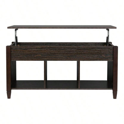 Lift Top Coffee Table Modern Furniture Hidden Compartment and Lift Tabletop Brown