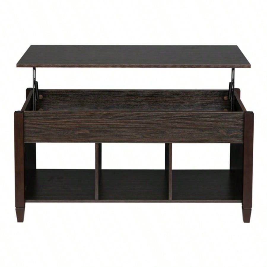 Lift Top Coffee Table Modern Furniture Hidden Compartment and Lift Tabletop Brown