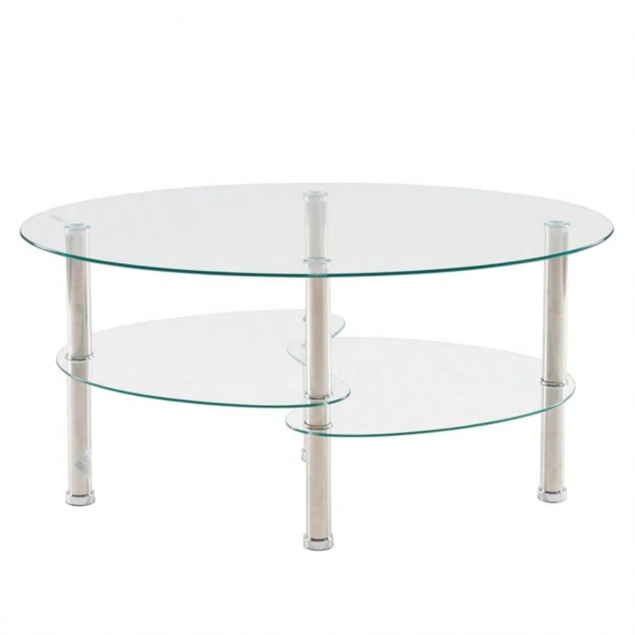 Dual Fishtail Style Tempered Glass Coffee Table