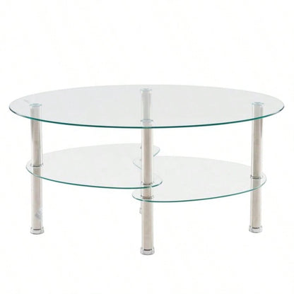 Dual Fishtail Style Tempered Glass Coffee Table