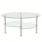 Dual Fishtail Style Tempered Glass Coffee Table
