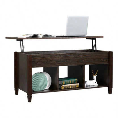 Lift Top Coffee Table Modern Furniture Hidden Compartment and Lift Tabletop Brown