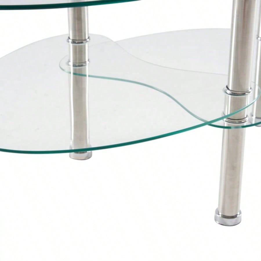 Dual Fishtail Style Tempered Glass Coffee Table