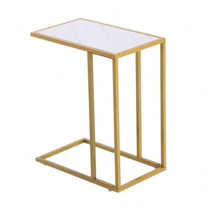 Marble Simple C - Side Table 30x48x61cm White