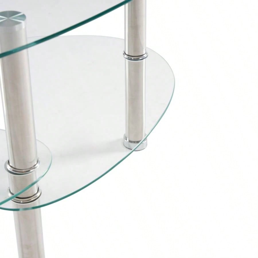 Dual Fishtail Style Tempered Glass Coffee Table