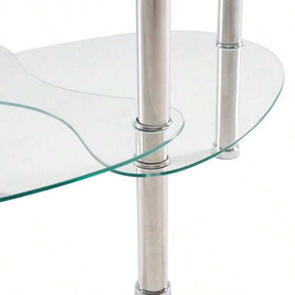 Dual Fishtail Style Tempered Glass Coffee Table