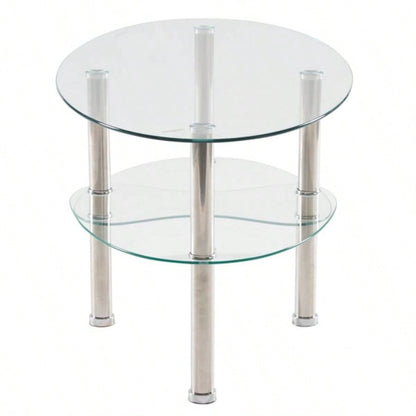 Dual Fishtail Style Tempered Glass Coffee Table