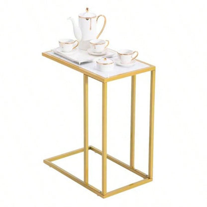 Marble Simple C - Side Table 30x48x61cm White