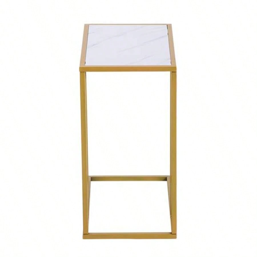 Marble Simple C - Side Table 30x48x61cm White