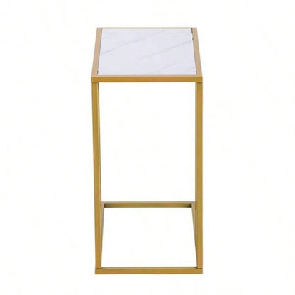 Marble Simple C - Side Table 30x48x61cm White