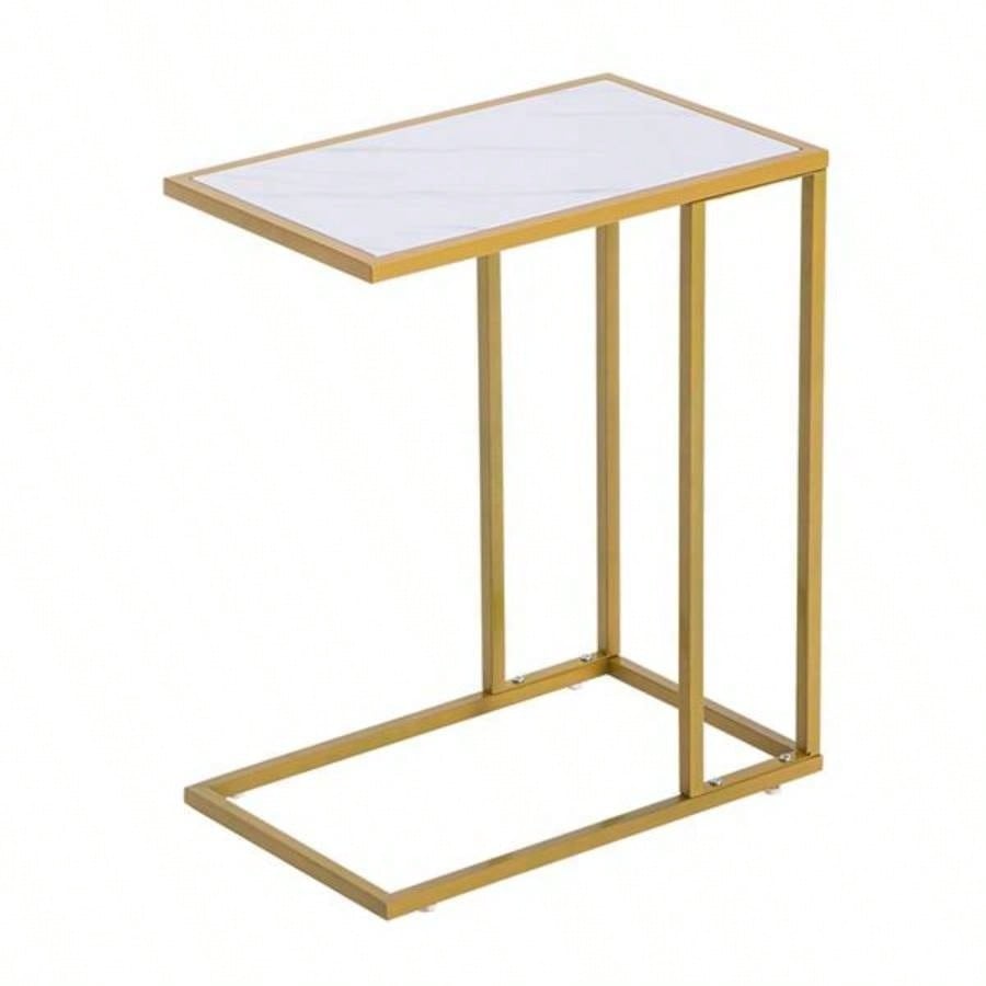 Marble Simple C - Side Table 30x48x61cm White