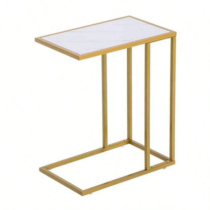 Marble Simple C - Side Table 30x48x61cm White