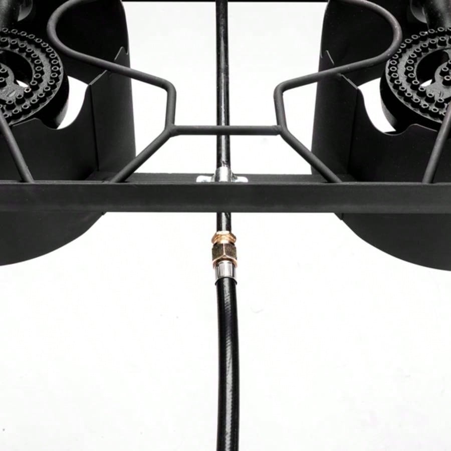 Outdoor Camp Stove High Pressure Propane Gas Cooker Portable Cast Iron Patio Cooking Double 150000 - BTU