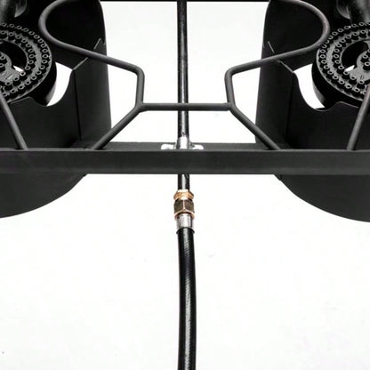 Outdoor Camp Stove High Pressure Propane Gas Cooker Portable Cast Iron Patio Cooking Double 150000 - BTU